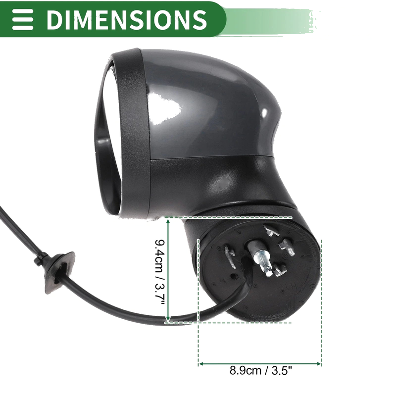 Ford Fiesta Mk7 2008-2012 Electric Adjust Gray Left Side Door Mirror