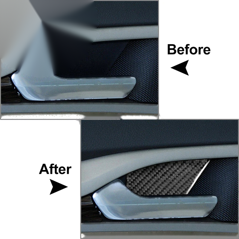 Ford Mondeo (2013-2019) Carbon Fiber Black 4 x Door Handle Bowl Panel Cover Trim