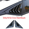 Honda Civic Hatchback Gloss Black Side Window Louver Shutter Covers (2022-2023)