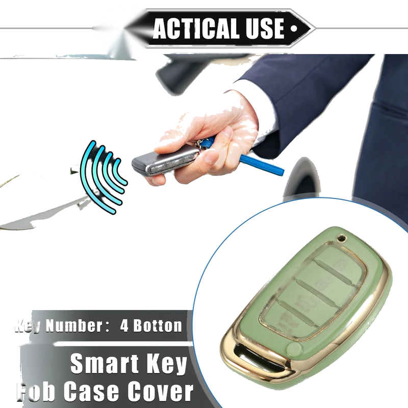 Hyundai Elantra TPU Green 4 x Button Remote Keyless Key Fob Cover (2017-2023)