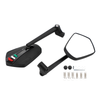 Black Angled Motorcycle Mirrors Universal 8mm & 10mm Thread Bike/Motorbike Pair