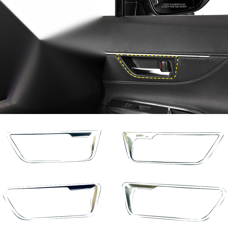 Toyota Harrier Venza Steel Interior Door Handle Cover Trim Silver (2020-2024)