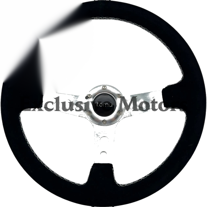 Silver Spoke with Black Suede Steering Wheel