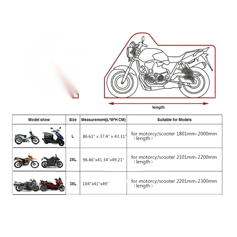 Motorcycle Scooter - Black Waterproof Folding Cover (F3)
