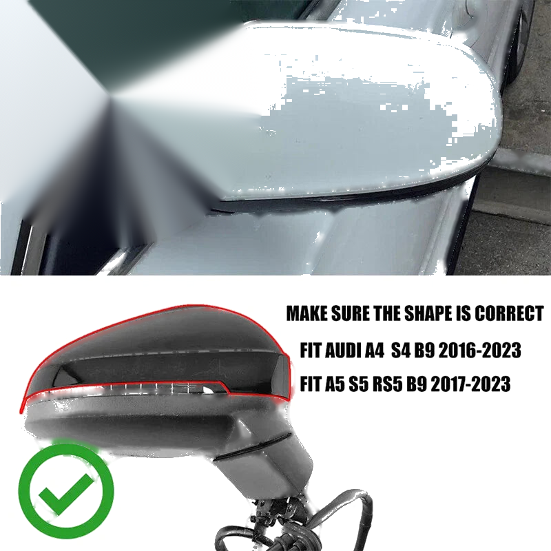 Audi A4 B9, S4, A5, S5, RS5 Gloss Black Mirror Cover Caps (2016-2022)