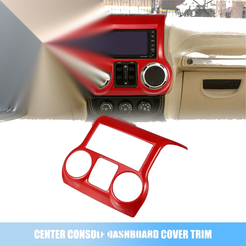 Jeep Wrangler JK JKU Red Center Console Dashboard Cover Trim (2011-2017)