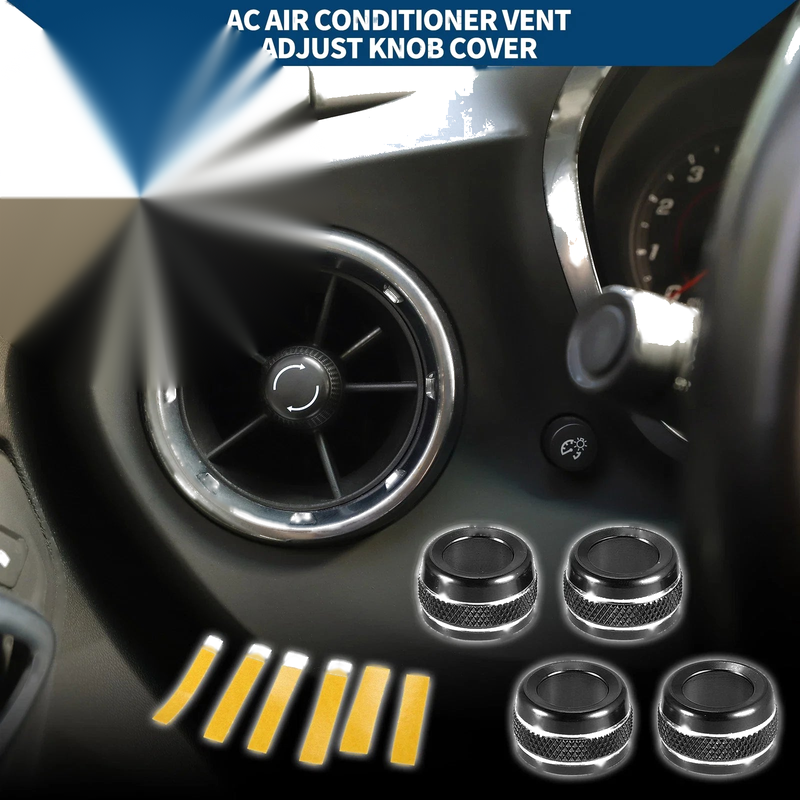 Ford Bronco Sport (2021-2023) 4 x Black AC Vent Adjust Switch Knob Cover Ring