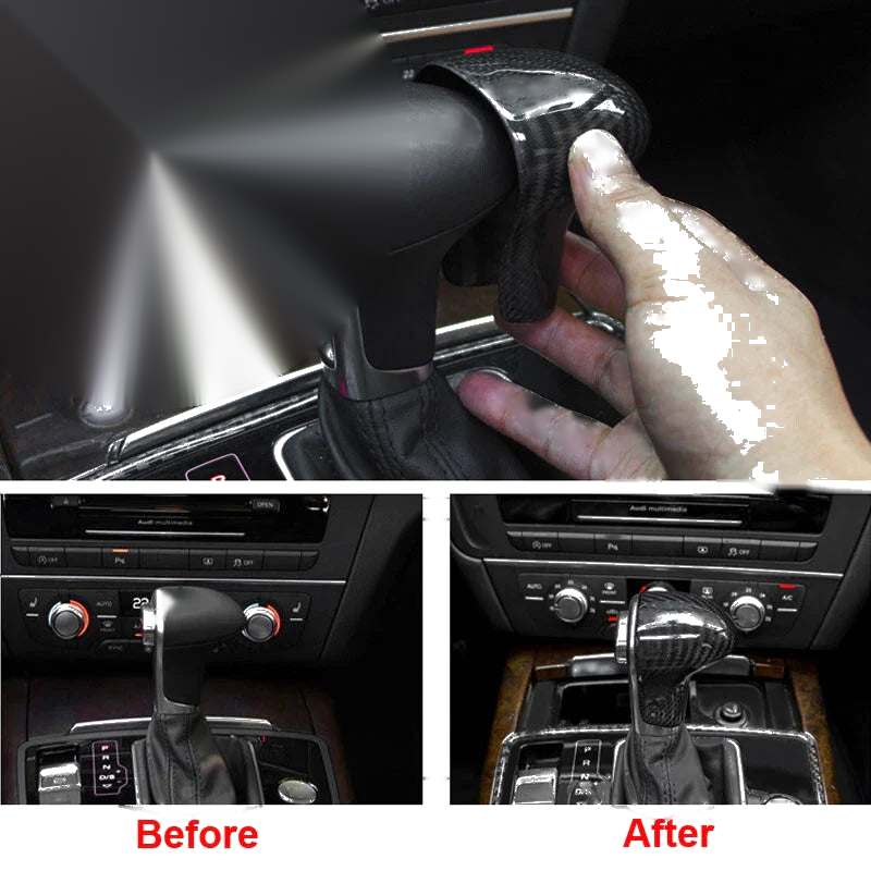 Audi A4 A6 2013-16 Real Carbon Fiber Gear Shifter Knob Head Cover Trim