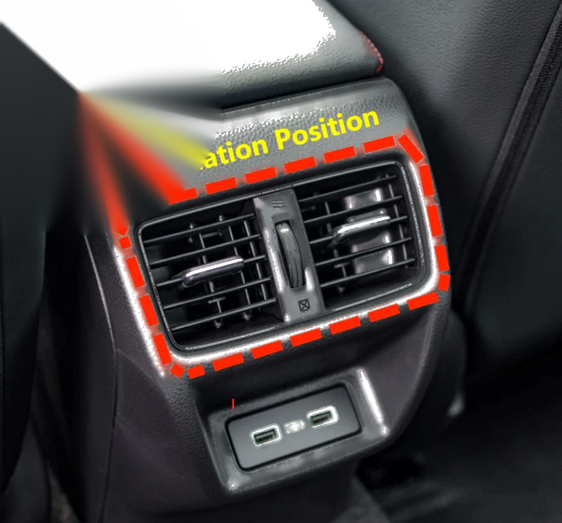 Honda Civic Carbon Fiber Rear Outlet Air Vent Frame Cover Trim (2022-2023)