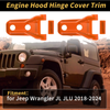 Jeep Wrangler JL JLU 2018-2024 - 1 Pair, Orange Engine Hood Hinge Cover