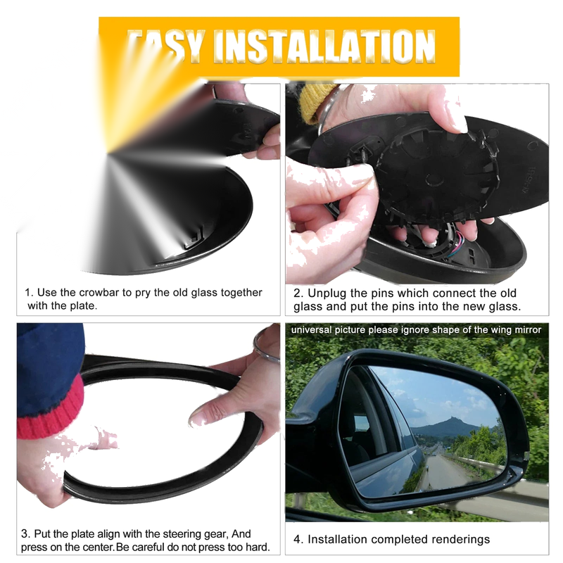Jeep Cherokee Heated Right Rearview Side Mirror Glass (2014-2019)