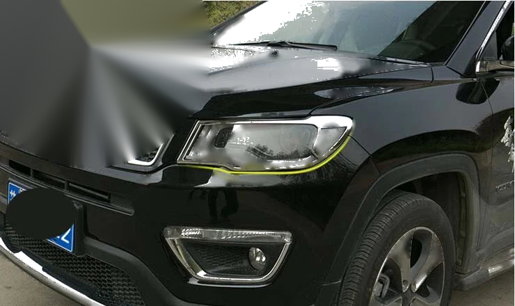 Jeep Compass 2 x Pieces ABS Chrome Front Light Lamp Frame Trim (2017-2021)
