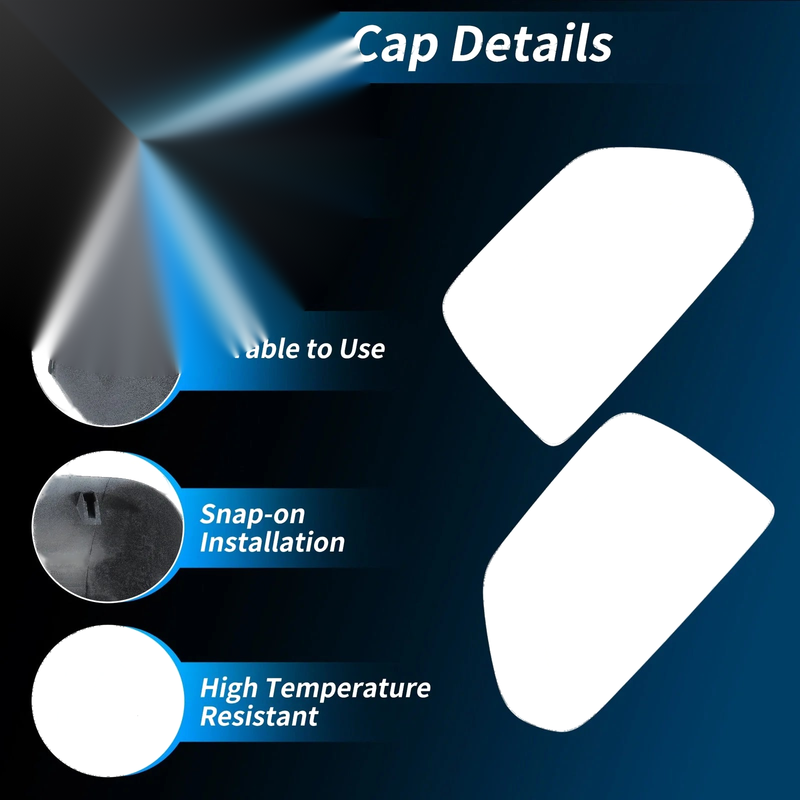 Ford F250 F350 Super Duty 2 x White Top Half Door Mirror Cap Covers (2017-2024)