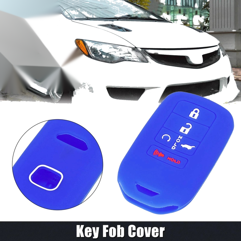 Honda Accord Civic CR-V 5 Button Key Fob Cover Case Blue (2016-2023)