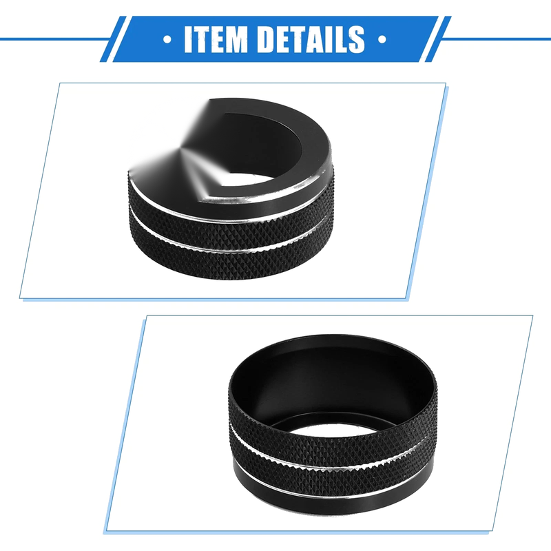 Jeep Renegade (2018-2023) Black 3 x AC Climate Control Knob Rings Covers