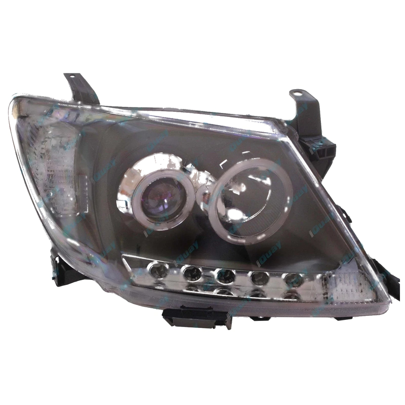 Toyota Hilux 2005~11 LED Black Projector Angel Eye DRL Halo Pair Headlights