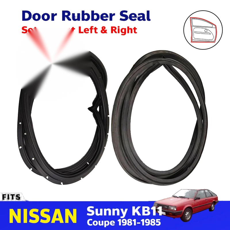 Door Rubber Weatherstrip Pair Fits Nissan Sentra Sunny KB11 2D Coupe 1981-85 D06