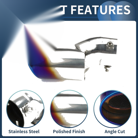 Honda Civic Slant Exhaust Tip 2.3" Inlet (2016-2019)