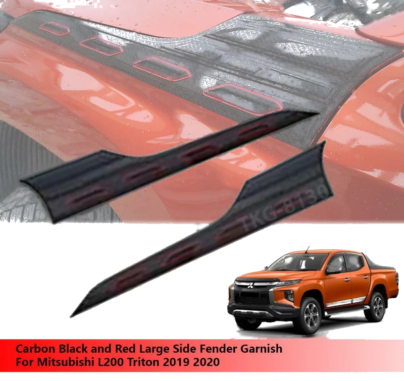 Mitsubishi L200 Triton Carbon Black Side Wing Air Vent Covers (2019-2020)