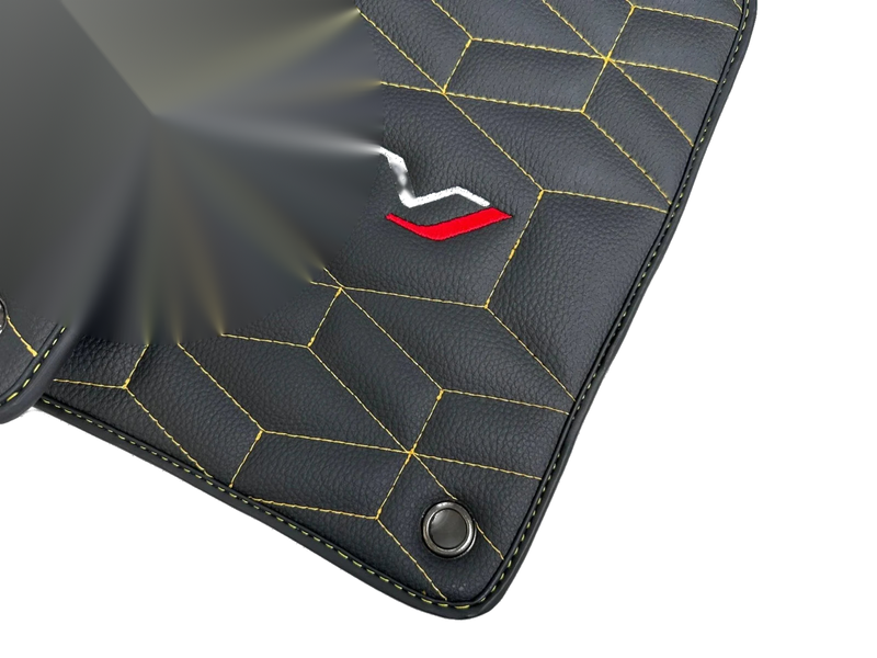 Lamborghini Aventador SVJ Black Leather Floor Mats (2019-2023)