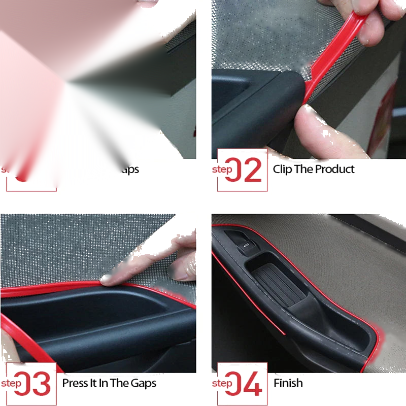 Auto Decoration 32ft 10M Red Car Interior Edge Line Moulding Trim