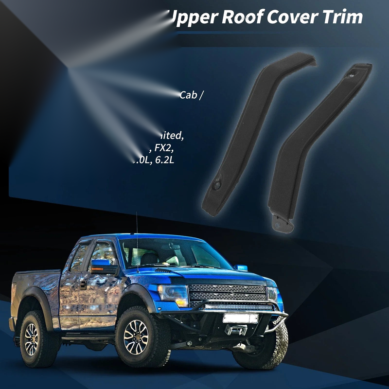 Ford F-150 Left Right Cab Corner Upper Roof Side Cover Trim (2009-2014)