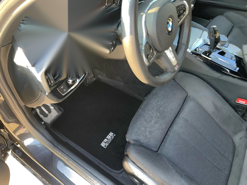 BMW 7 Series E66 E66LCI Black with Emblem Floor Mats (2002-2008)