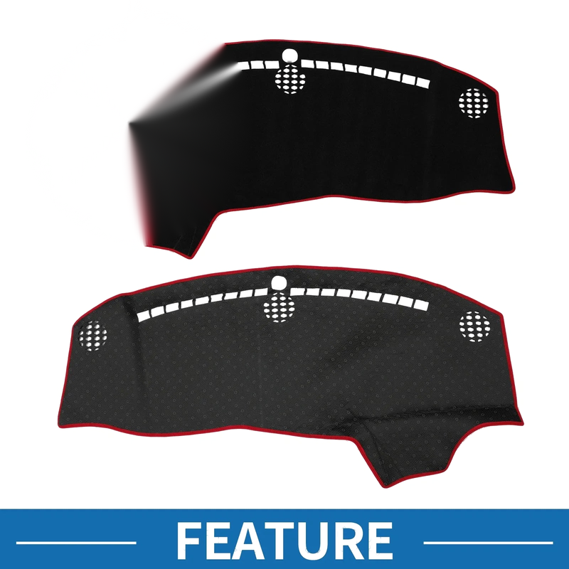 Dodge Challenger Accessories 2015-2024 Black Red Dashboard Cover Mat