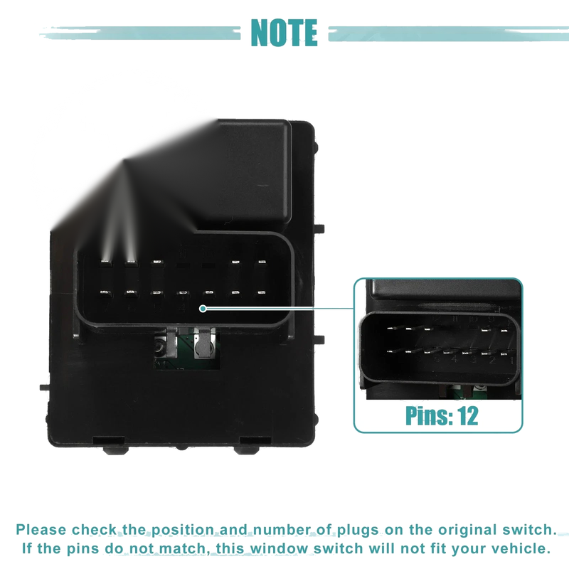 Jeep Wrangler Front Left Driver Side Master Power Window Switch (2007-2018)