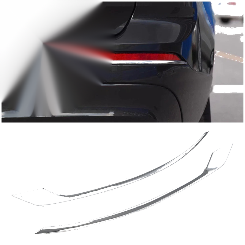 Volvo XC60 (2018-2023) 2 x ABS Chrome Rear Fog Light Tail Lamp Lid Cover Trim
