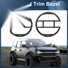 Ford Carbon Fiber Black Car Front Left & Right Headlight Trim Bezels