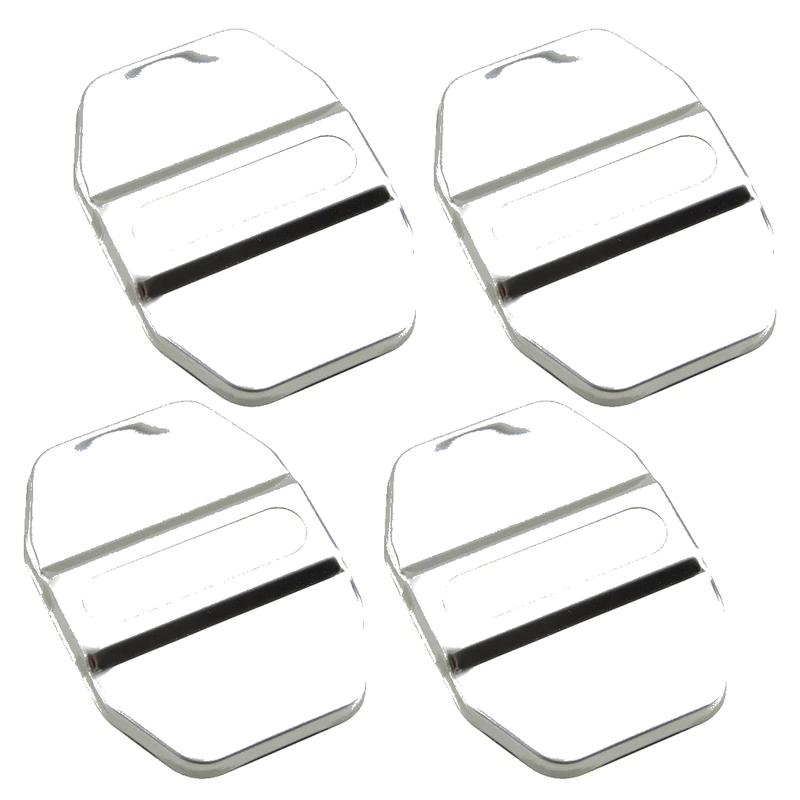 Car Model 4 x Chrome Stainless Steel Door Lock Striker Covers