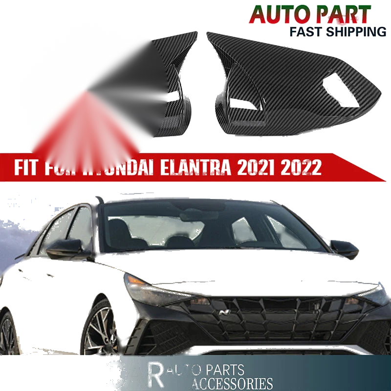 Hyundai Elantra Carbon Fiber Rear View Mirror Trim Cover (2021-2022)
