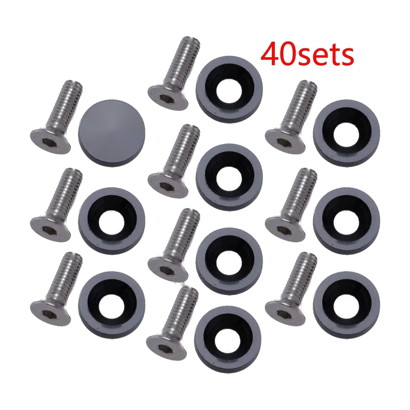 Honda 40pcs Black JDM Engine Bay Dress Up Kit Fender Washers & M6 Bolts