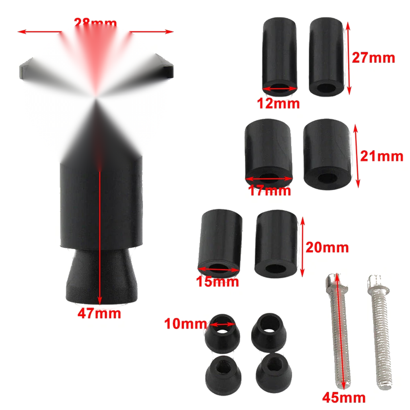 Motorcycle Dirt Bike - Red 7/8'' Handlebar Grips Caps