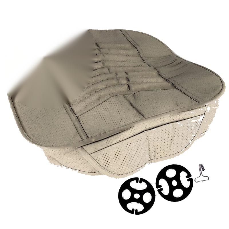 Car - Soft & Breathable Beige PU Front Seat Mat Cushion (New)