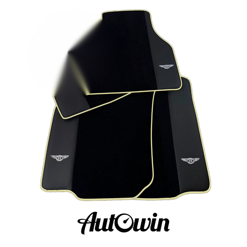 Bentley Mulsanne (2010-2020) with Beige Trim AutoWin Black Floor Mats