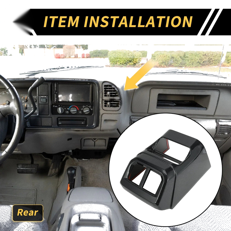 Ford Ranger Carbon Fiber Rear Armrest AC Outlet Panel (2023-2024)