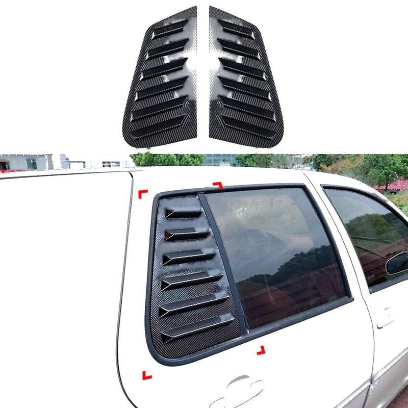 VW Golf 4 MK4 2 x Carbon Fiber Look Rear Window Louvers (1997-2006)