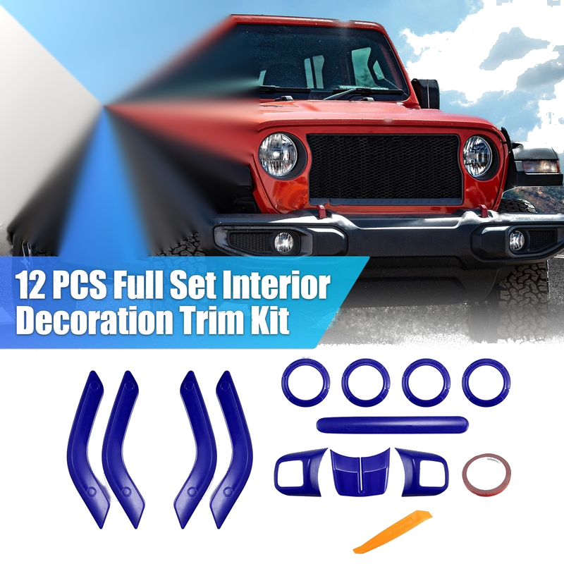 Jeep Wrangler JK (2011-2018) - Blue Decoration Set 12 x Interior Trim Kit