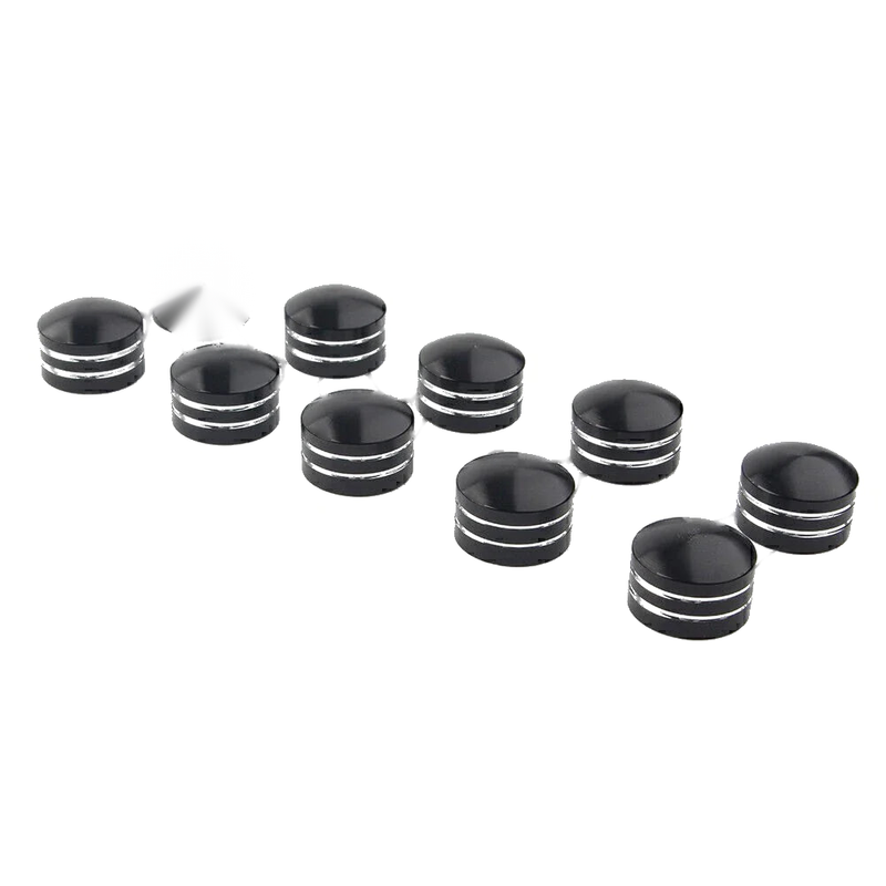 Harley  - 10 x Black CNC 9mm Motor Bolt Topper Caps Covers