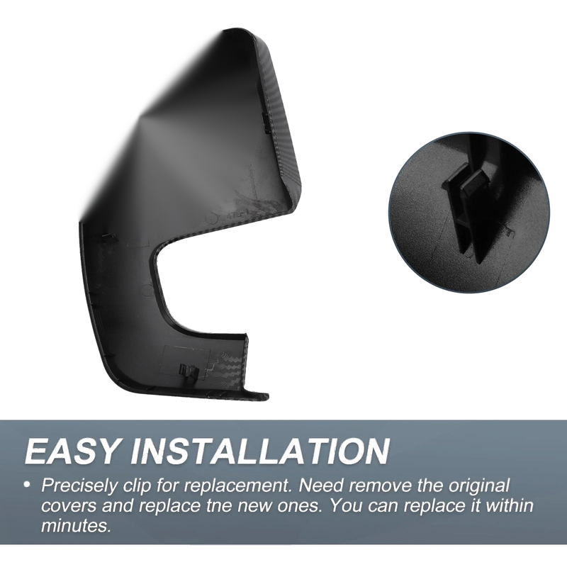 Ford Transit Custom Rearview Mirror Cover Cap Black Carbon Fiber (2014-2023)