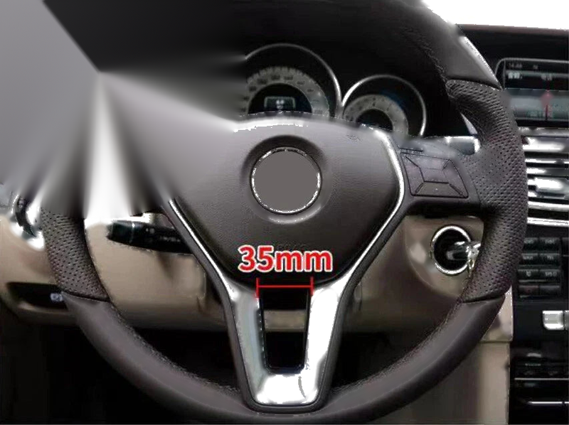 Mercedes A / B / C / E Class 35mm Black & Chrome Steering Wheel Cover (2012-2019)