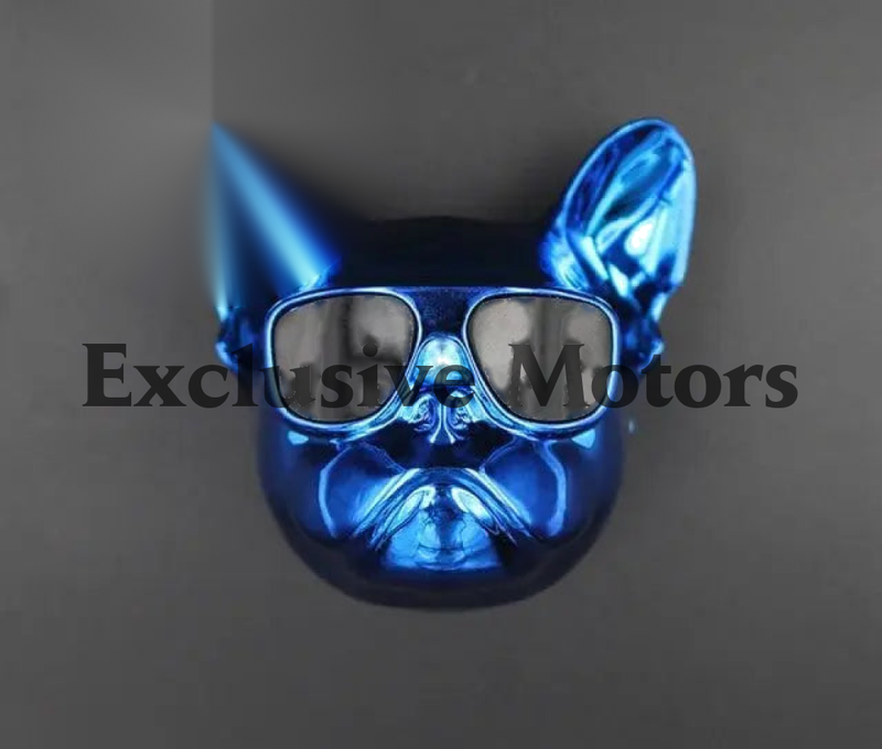 French Bull Dog Air Freshener - Refillable Fragrance Dispenser - Metallic Blue