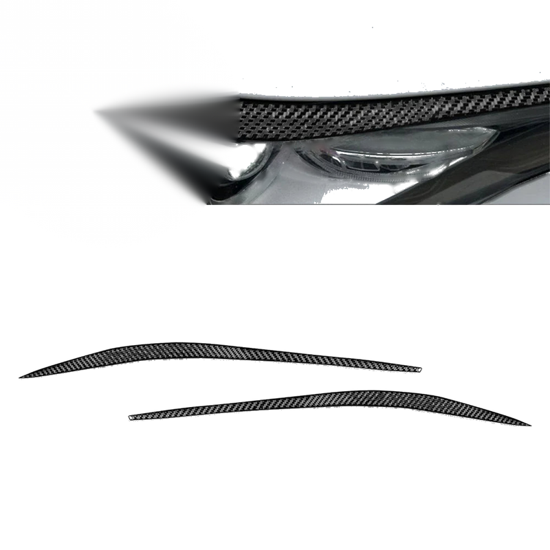 Alfa Romeo Giulia Black Headlight Eyebrow Eyelids Covers (2015-2024)