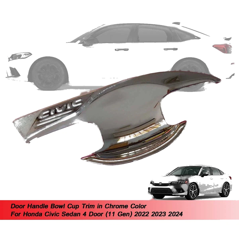 Honda Civic Sedan 2022-2024 Chrome Door Handle Bowl Trim