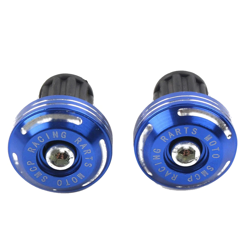 Dirt Bike - Blue CNC Handlebar Grips & End Cap Plugs