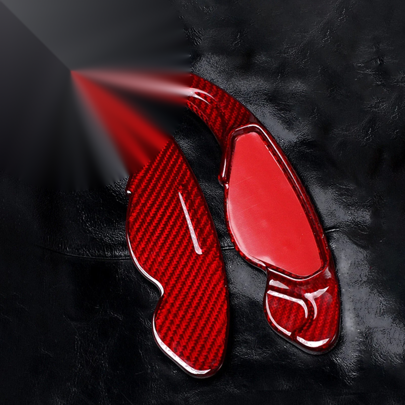 Land Rover Evoque 2 x Steering Wheel Shift Paddle Extensions Carbon Fiber Red (2012-2018)