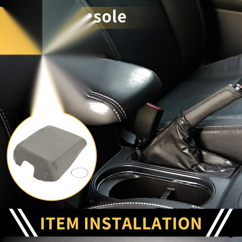 Ford F-150 (2015-2020) Microfiber Leather Grey Console Lid Armrest Cover