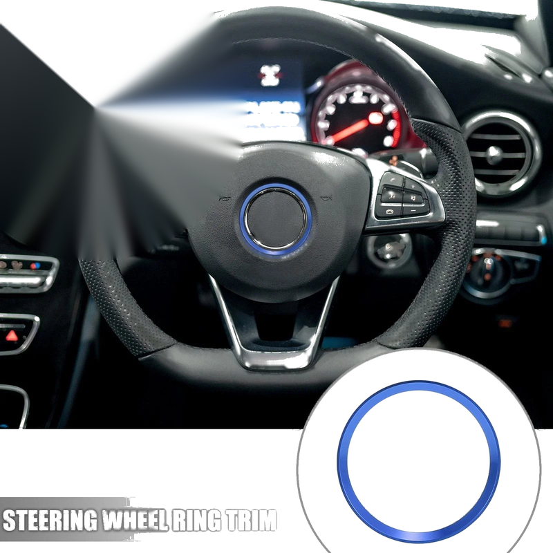 Mercedes Benz C Class C200L E300L GLA220 Blue Steering Wheel Ring Cover Trim